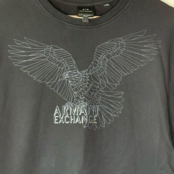 Armani Exchange Black Signature Eagle Crewneck Sweatshirt - Women’s US L - Picture 3 of 9